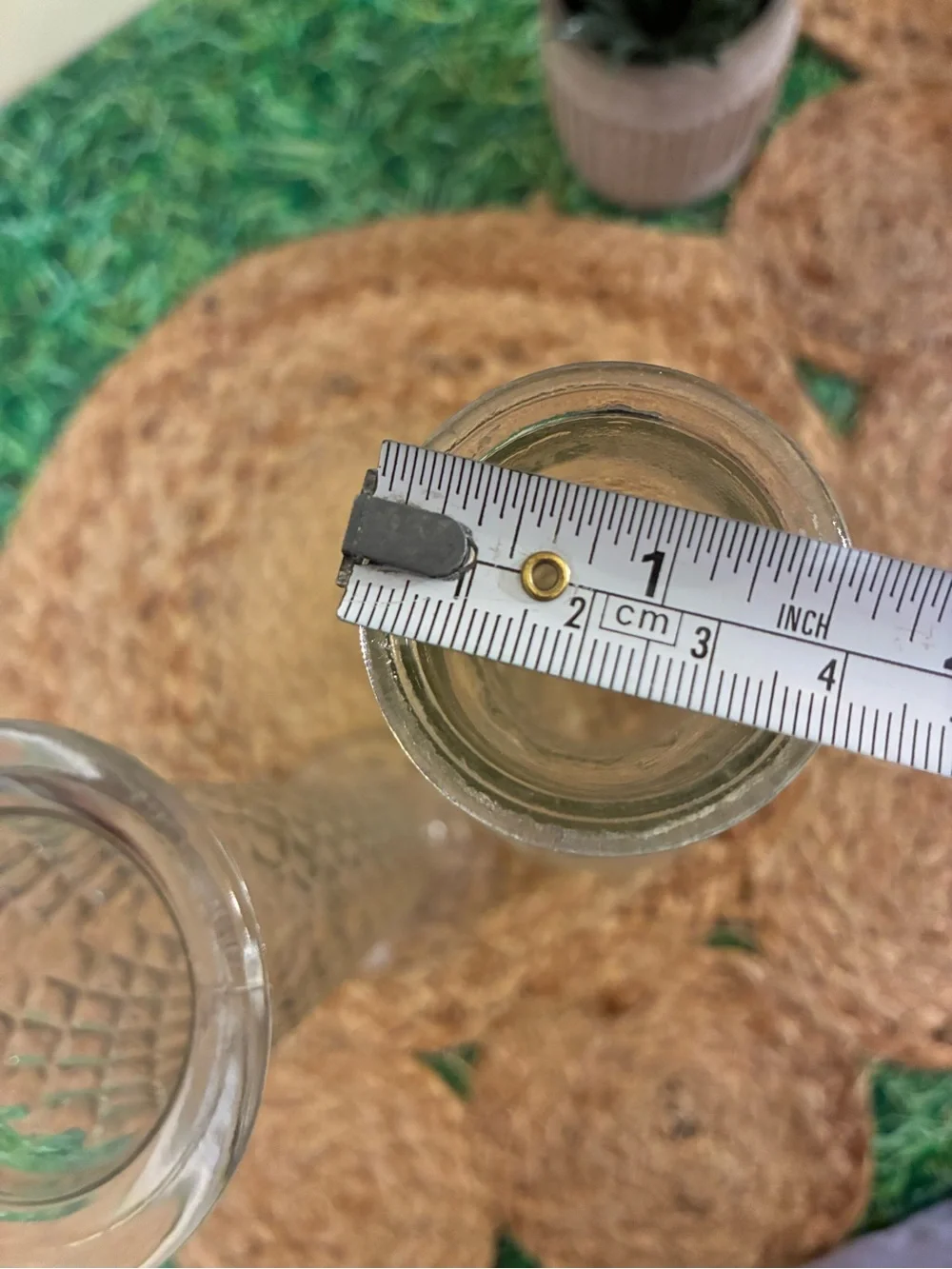 Clear Diamond-Texture Glass Bud Vases - Set of 2